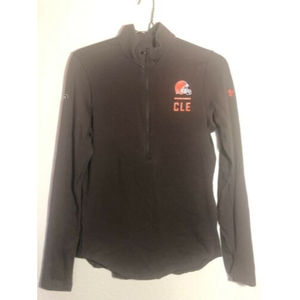Under Armour Women 1/4 Zip Pullover NFL Combine Authentic Brown & Orange